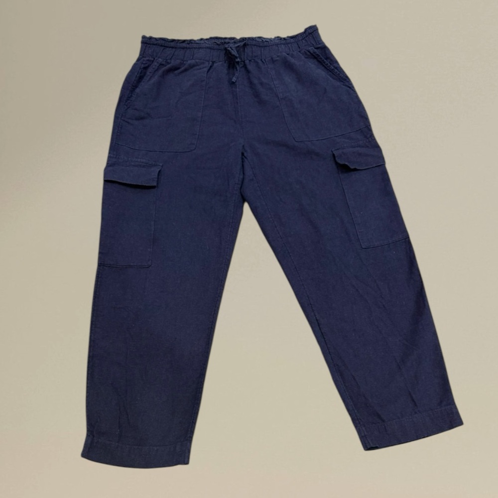Blue Cargo Pants Cute Comfy Medium 8-10 Time and Tru